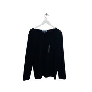 Karen Scott Deep Round Neck Long Sleeve Knit Top Size XXL NWT